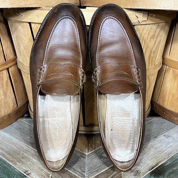 The Frye Company James 80195 Brown Leather Slip-On Penny Loafers Mens Size 11 main image 7